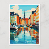 Kopenhagen Dänemark Vintage Reise Illustration Postkarte (Vorderseite)
