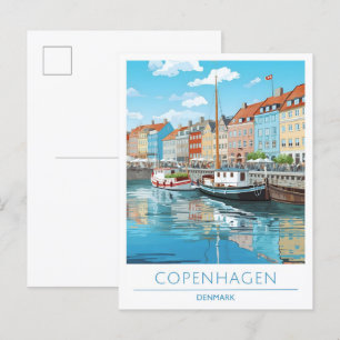 Kopenhagen Dänemark Vintage Reise  Postkarte
