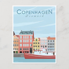 Kopenhagen Dänemark Vintage Stadt Europa Postkarte
