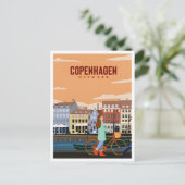 Kopenhagen Dänemark Vintage Stadt Europa Postkarte (Stehend Vorderseite)