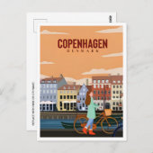 Kopenhagen Dänemark Vintage Stadt Europa Postkarte (Vorne/Hinten)