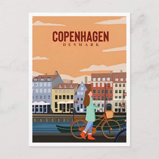 Kopenhagen Dänemark Vintage Stadt Europa Postkarte (Vorderseite)