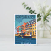 Kopenhagen Dänemark Vintage Stadt Europa Postkarte (Stehend Vorderseite)