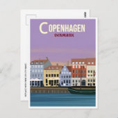 Kopenhagen Dänemark Vintage Stadt Europa Postkarte (Vorne/Hinten)