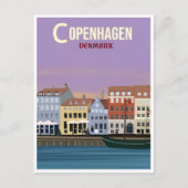 Kopenhagen Dänemark Vintage Stadt Europa Postkarte (Vorderseite)