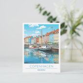 Kopenhagen Dänemark Vintage Travel Postkarte (Stehend Vorderseite)