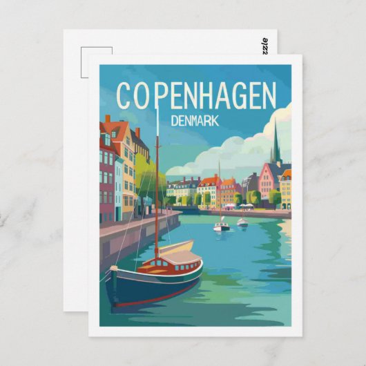 Kopenhagen Dänemark Vintager berühmter Reiseort Postkarte