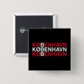KOPENHAGEN Dänische Flagge Button (Vorne & Hinten)