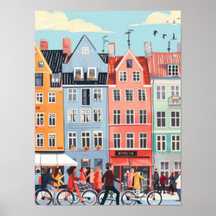 Kopenhagen Druck Kopenhagen Illustration Dänemark Poster