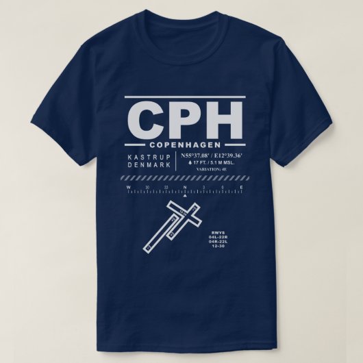 Kopenhagen Flughafen Kastrup CPH T - Shirt (Design vorne)