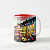 Kopenhagen-Hafen-Tasse Zweifarbige Tasse (VorderseiteRechts)