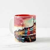 Kopenhagen-Hafen-Tasse Zweifarbige Tasse (Vorderseite Links)