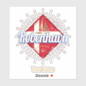 Kopenhagen Hauptstadt Dänemark Retro Segelschiff Aufkleber (Blatt)