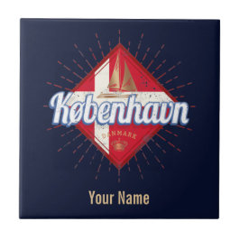 Kopenhagen Hauptstadt Dänemark Retro Segelschiff Fliese