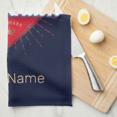 Kopenhagen Hauptstadt Dänemark Retro Segelschiff Geschirrtuch (Viertel Falte)