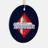 Kopenhagen Hauptstadt Dänemark Retro Segelschiff Keramik Ornament (Rechts)