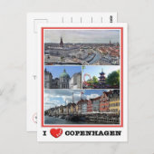 Kopenhagen - I Liebe - Postkarte (Vorne/Hinten)