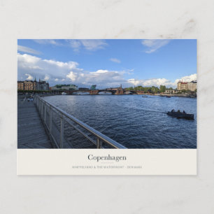 Kopenhagen Knippelsbro und blaue Uferpromenade Postkarte