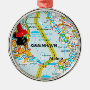 Kopenhagen, København in Dänemark Silbernes Ornament