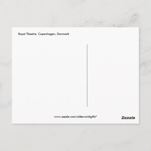 Kopenhagen - Königliches Theater, Dänemark Postkarte (Rückseite)