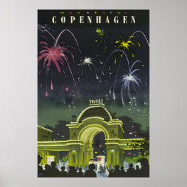 Kopenhagen Malerei Dänemark Reiseplakat Dänisch A Poster