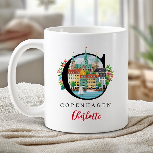 Kopenhagen Monogramm Buchstabe C Personalisiertes Kaffeetasse