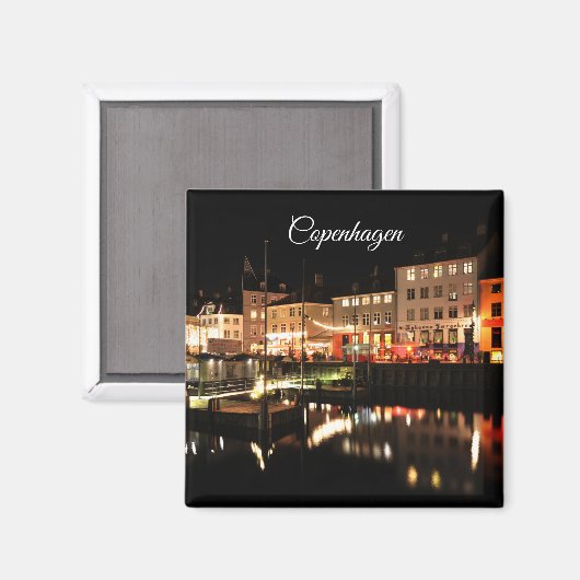 Kopenhagen nachts magnet (Vorderseite/Rückseite)