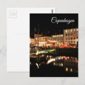 Kopenhagen nachts postkarte (Vorne/Hinten)