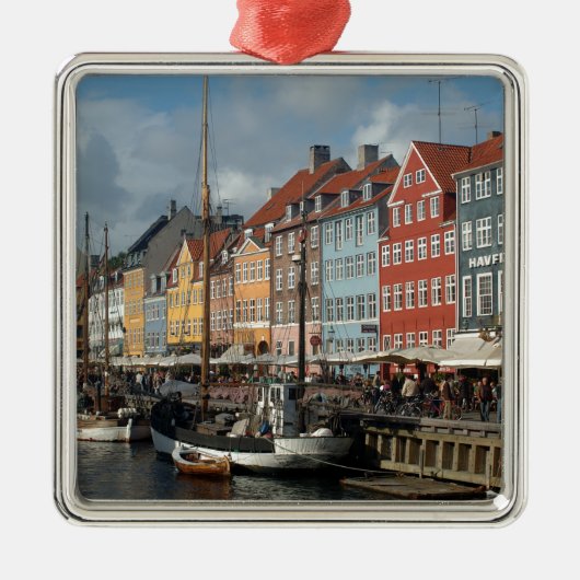 Kopenhagen Nyhavn Silbernes Ornament (Vorne)