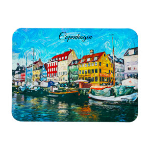 Kopenhagen Ölmalerei Nyhavn Promenade Magnet