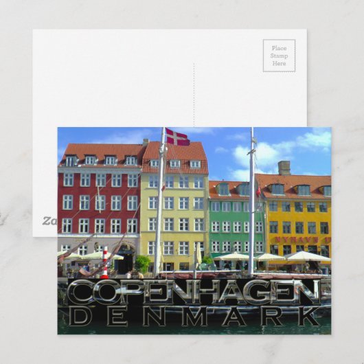 Kopenhagen Postkarte (Vorne/Hinten)