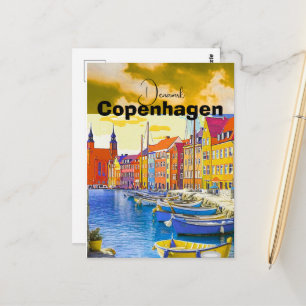 Kopenhagen Reise Postkarte, Kopenhagen Reise Kunst Postkarte