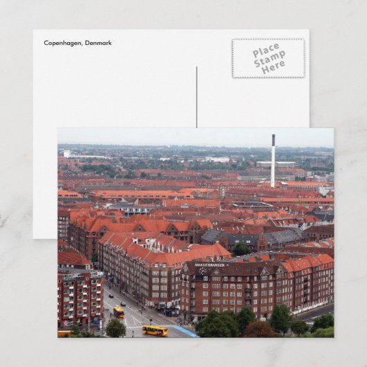 Kopenhagen rot postkarte (Vorne/Hinten)