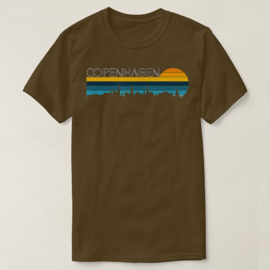 Kopenhagen SkylineVintage Retro Sunset Kopenhagen T-Shirt (Design vorne)