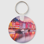 Kopenhagen Sonnenaufgang Nyhavn, Dänemark Schlüsselanhänger (Rückseite)