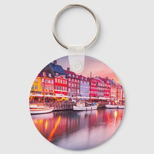 Kopenhagen Sonnenaufgang Nyhavn, Dänemark Schlüsselanhänger (Rückseite)