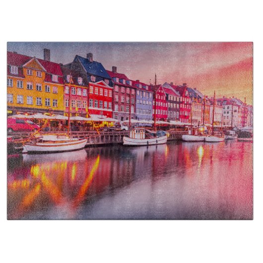 Kopenhagen Sonnenaufgang Nyhavn, Dänemark Schneidebrett (Vorderseite)