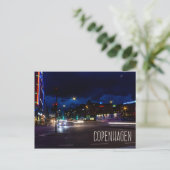 Kopenhagen Stadt Dänemark Nachts Postkarte (Stehend Vorderseite)