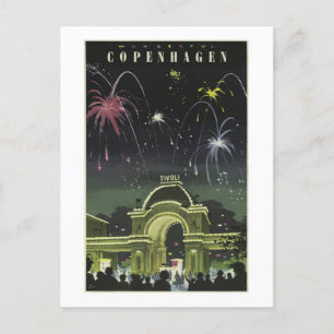 Kopenhagen Tivoli Vintag Postcard Postkarte