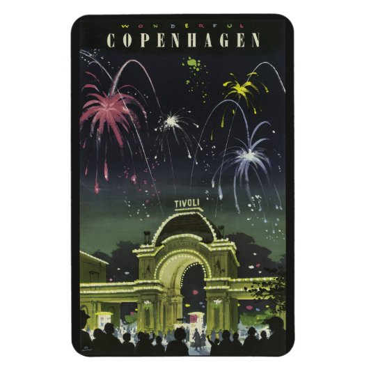 Kopenhagen Vintage Travel Magnet (Vertikal)