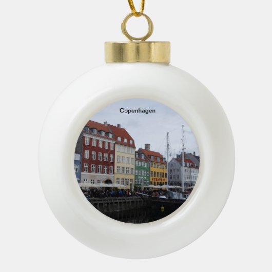 Kopenhagen-Weihnachtsbaum-Verzierung Keramik Kugel-Ornament (Vorderseite)