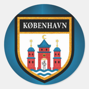 Kopenhagener Flagge Runder Aufkleber