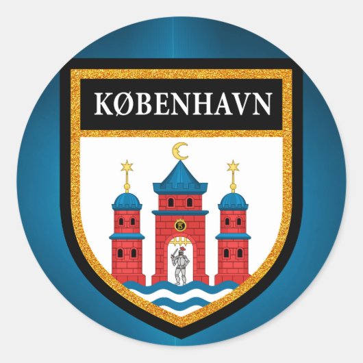 Kopenhagener Flagge Runder Aufkleber (Vorderseite)