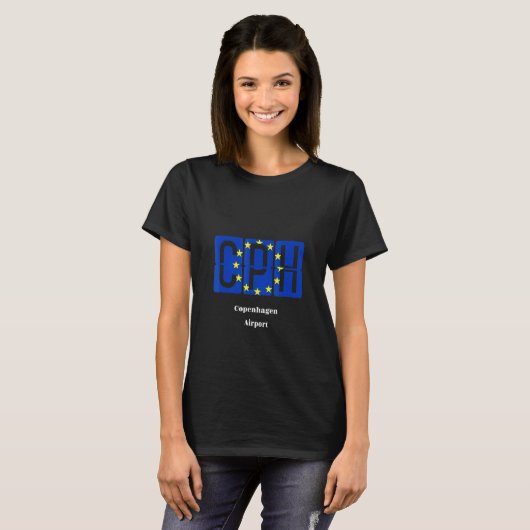 Kopenhagener Flughafencode EU-Fahne-Pilotprogramm  T-Shirt (Vorne ganz)