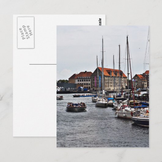 Kopenhagener Hafen Postkarte (Vorne/Hinten)