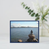 Kopenhagener Hafen und die kleine Meerjungfrau Postkarte (Stehend Vorderseite)