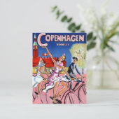 Kopenhagener Jahrgang Reiseplakat neu belebt Postkarte (Stehend Vorderseite)