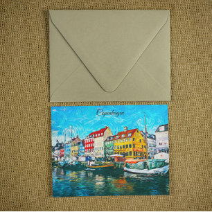 Kopenhagener Ölbild des Nyhavn Wasserfalls Postkarte