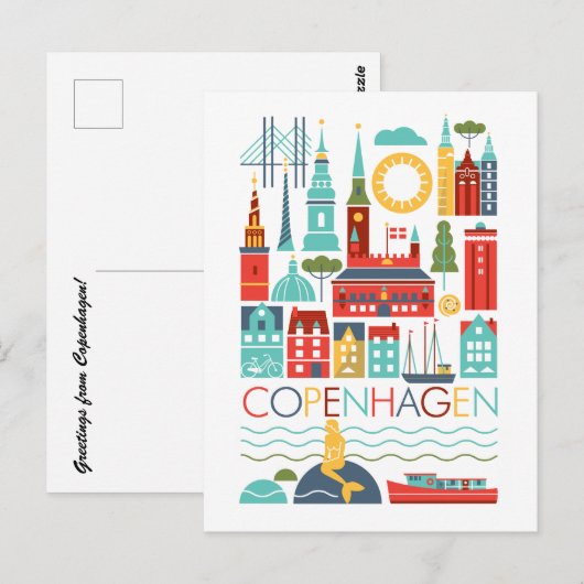 Kopenhagener Postkarte (Vorne/Hinten)