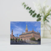 Kopenhagener Rathaus am sonnigen Sommertag Postkarte (Stehend Vorderseite)